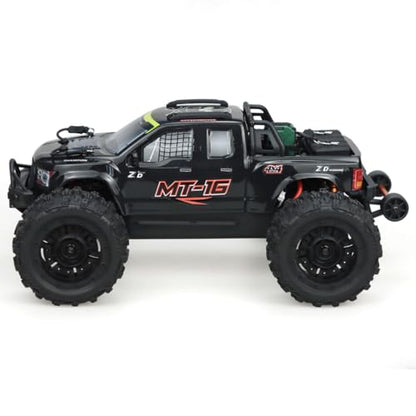 ZD Racing MT-16 1/16 Remote Control Truck Compatible with 3S Batteries, 2.4G Brushless 80KM/H RC Climbing Car Off Road RC Truck Buggy Mini Electric Rock Crawler Gift -RTR - style: ZD Racing MT-16 1/16, Black