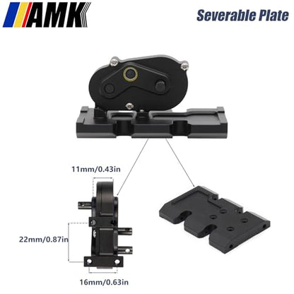 AMK 1/10 Scale Transmission Kit OD Transfer Case Gearbox with 30% Overdrive Gear Box 3Pcs Driveshafts for RC Crawler Axial SCX10 II Element Enduro DIY LCG Chassis (Black) - color: Black