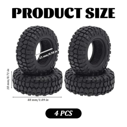 1.0 Tires Rc Crawler Tires, 4Pcs 1/24 Rc Crawler, 48mm Upgrade Sturdy Mini 1.0 Replacement for Climbing Model Car