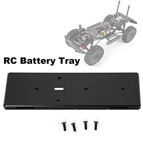 RC Battery Tray with Screw, Aluminum Alloy Replacement for RGT EX86100 1/10 RC Car, Lightweight and Durable Battery Mount for RC Vehicle (Black 680022BL) - color: Black 680022bl