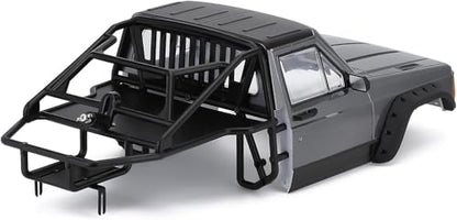 Hard Plastic RC Crawler Body Cab & Back-Half Cage Body Car Shell Upgrades Part for 1/10 RC Crawler Car for Axial SCX10 II 90046 TRX4 Redcat GEN8 (Grey) - color: Grey