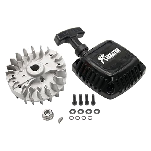FLMLF Plastic Turbine Pull Starter and Flywheel Kit | for Zenoah CY 23cc~36cc Engine for 1/5 HPI ROVAN KM BAJA LT FG DBXL GoPed RedCat Rc Car Parts - style: Plastic Turbine