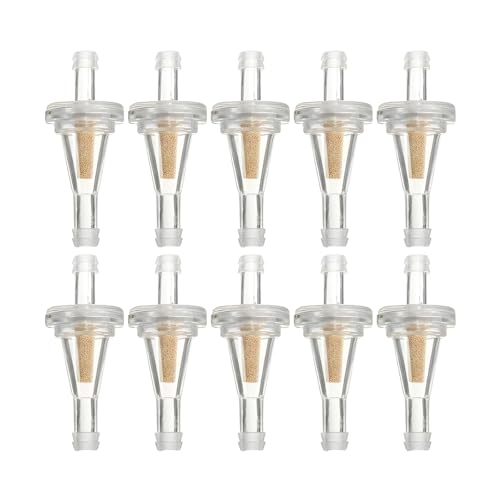 HZEL 10PCS 1/4" Car Fuel Filters, Clear Small Vehicle Engine Inline Gas Filters, Automotive Oil Filtering Replacement Accessories for Dirt Bike UTV Snowmobile with 1/4 Inch Fuel Lines