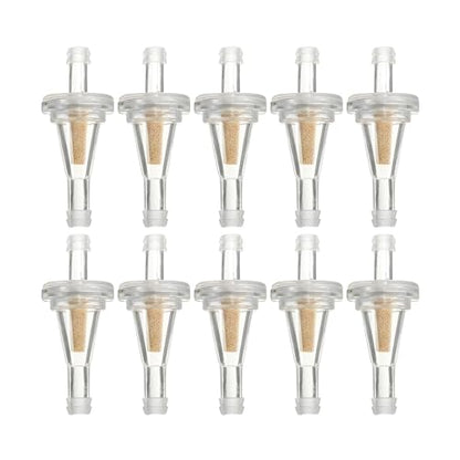 HZEL 10PCS 1/4" Car Fuel Filters, Clear Small Vehicle Engine Inline Gas Filters, Automotive Oil Filtering Replacement Accessories for Dirt Bike UTV Snowmobile with 1/4 Inch Fuel Lines
