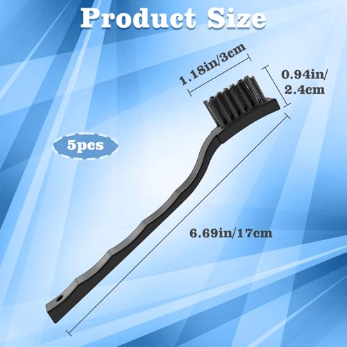 Anti Static Brush Kit,5PCS ESD Brush for Electronics Cleaning,ESD-Safe Nylon Bristles PCB Cleaning Brush,Static Dissipative Keyboard Cleaning Brushes Set for PC Motherboard Circuit Board Components