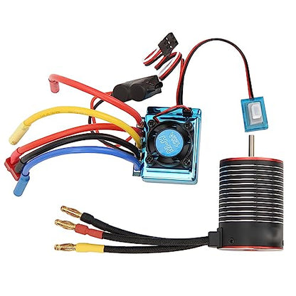 3650 Brushless Motor 120A ESC Combo, Professional Rotor Poles RC Brushless Motor ESC Set High Torsion for RC Car (5200KV)
