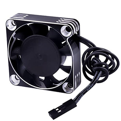 Motor Cooling Fan RC Model Heatsink 16000RPM ESC Cooling Fan for RC Car Truck Buggy Crawler 1/8 1/10 Scale 540 550 Brushless Motor (Black-Silver) - color: Black-Silver