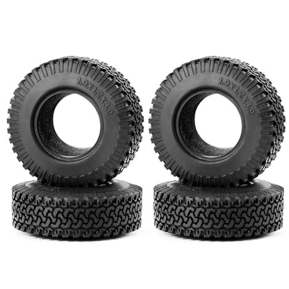 4PCS 1.9" Rubber RC Tires 98mm | For 1/10 Axial SCX10 90046 TRX4 D90, RC Crawler Car, Accessories