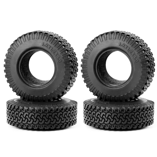 4PCS 1.9" Rubber RC Tires 98mm | For 1/10 Axial SCX10 90046 TRX4 D90, RC Crawler Car, Accessories
