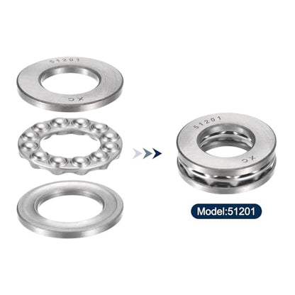 Thrust Ball Bearings, 4pcs 51201 Plane Axial Ball Bearing 3-in-1, 12mm x 28mm x 11mm Chrome Steel ABEC3 Single Row Roller - size: 51201 12mm x 28mm x 11mm