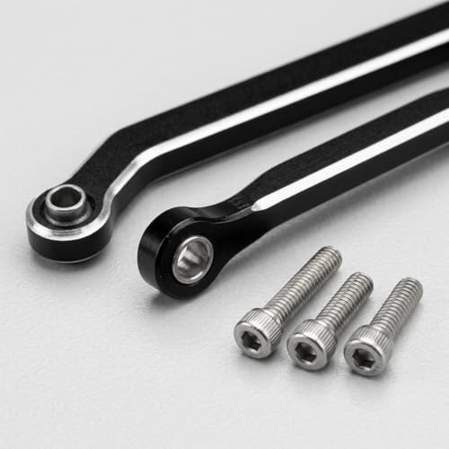 RC Steering Link Aluminum Alloy Steering Rod Linkage Remote Control Truck Replacement CNC Machined Part Suitable for SCX30 Model, Black - color: Black