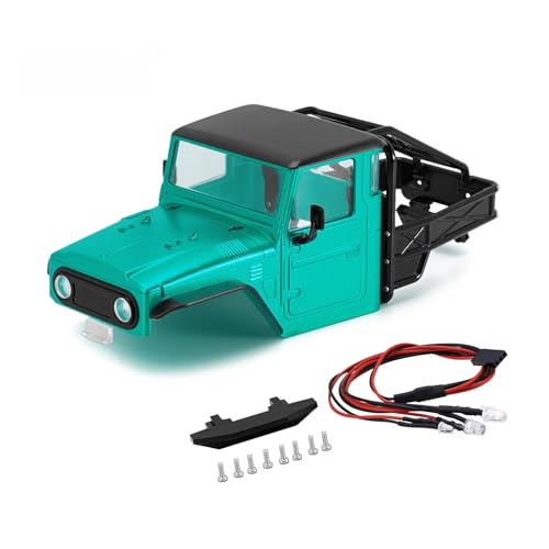 for TRX4M for Defender for Bronco 1/18 RC Crawler Car Upgrades Parts IR40 Hard Body Shell with Cage RC Car Parts(Green 2) - color: Green 2