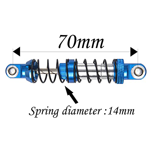 4Pcs ShareGoo Adjustable Metal Shock Absorber 70/80/90/100/110/120mm Damper Compatible with Traxxas TRX4 TRX6 G63 Axial SCX10 D90 90046 AXI03007 1/10 RC Rock Crawler (70mm Hole Distance) - size: 70mm Hole Distance