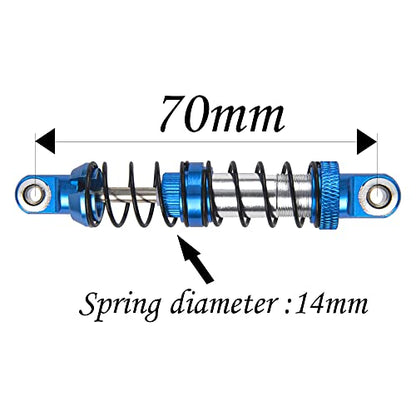 4Pcs ShareGoo Adjustable Metal Shock Absorber 70/80/90/100/110/120mm Damper Compatible with Traxxas TRX4 TRX6 G63 Axial SCX10 D90 90046 AXI03007 1/10 RC Rock Crawler (70mm Hole Distance) - size: 70mm Hole Distance