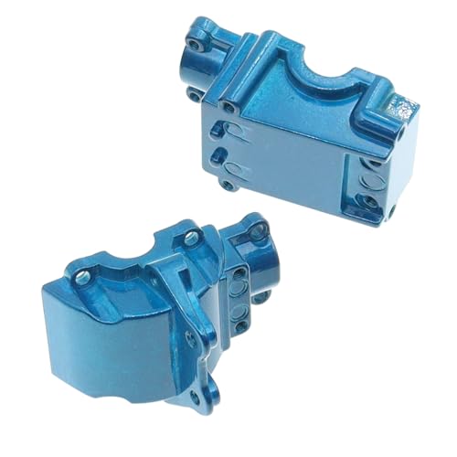 2PCS Metal Front and Rear Differential Gearboxes Housing Cover Compatible with WLtoys 1/14 144010 144001 144002 1/12 124016 124017 124018 124019 RC Car Upgrades Parts (Blue) - color: Blue