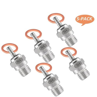 5Pcs Hot Glow Plug N4 for Nitro Engine | Compatible with HSP HPI Redcat 1/8 1/10 RC Car Truck