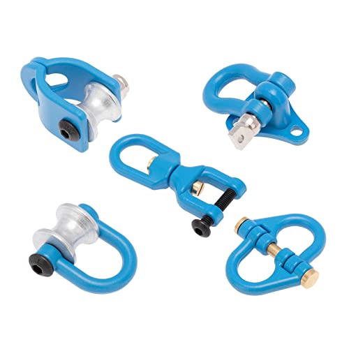1/10 RC Car Crawler Trailer Towing Shackles - Metal Hooks for SCX10 TRX4 D90 - Upgrade Parts for Rock Climbing Cars - 5Pcs Set Included - Blue - color: Blue