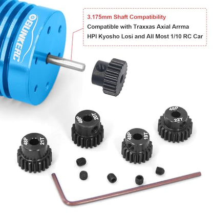 OGRC 48DP 19T 20T 21T 22T 23T Pinion Gear 3.175mm (1/8-Inch) Shaft Pinion Gear for 1/10 RC Brushless Brush Motor Gear - size: 19T 20T 21T 22T 23T