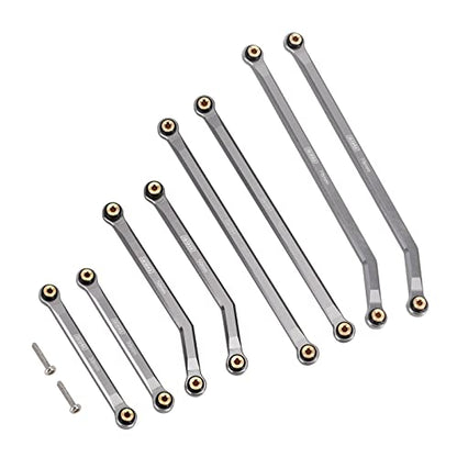 INJORA High Clearance Front 4 Links Set for SCX24 Gladiator Dodge Power Wagon 1/24 RC Crawler Car Axial, 8PCS (Grey) - color: Grey