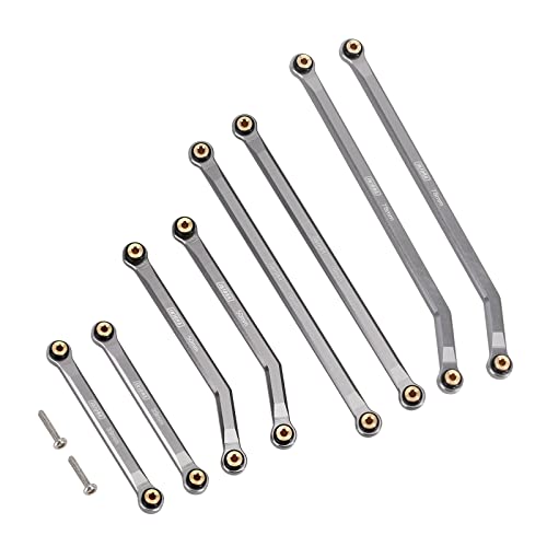 INJORA High Clearance Front 4 Links Set for SCX24 Gladiator Dodge Power Wagon 1/24 RC Crawler Car Axial, 8PCS (Grey) - color: Grey