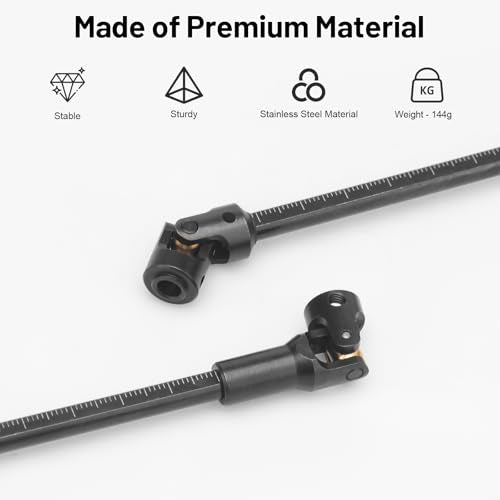 daitoku Driveshaft Universal Joint Drive Shaft 68-229mm Free to Cut Length for SCX10 I II III TRX4 Capra 1/10 LCG DIY RC Upgrade Parts - Black - color: Black