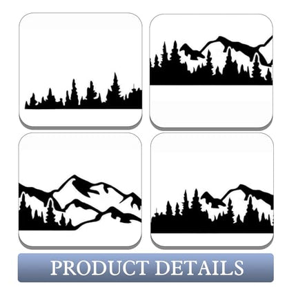 2PCS Car Mountain Tree Forest Decals, Waterproof & Fade-resistant Side Graphics, Stylish Personalized Stickers for Cars Bumper & Wall (39.4" x 6.7")