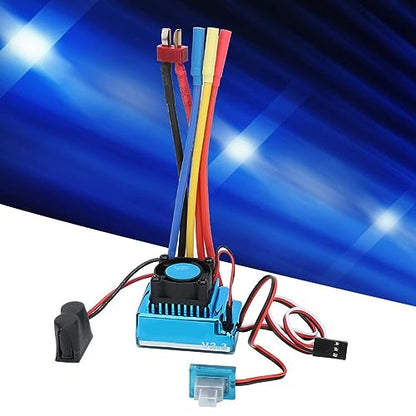 Brushless ESC, Water Proof Dustproof RC Car Speed Controller with Program Card Interface for 1/10 1/14 /16 Scale Remote Control Vehicles (45A)