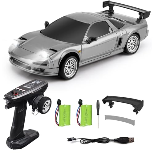 1:18 NSX Model LD1803 RC Drift Car 1/18 2.4G Remote Control on Road ESP Gyroscope LED Mini RC Racing Cars (Grey)