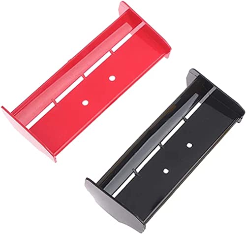 2Pack 1:10 Scale RC Plastic Rear Spoiler Tail Wing for 1/10 Scale RC Racing Car Off-Road Buggy Truck Accessories for HPI KYOSHO HSP 94106 94107 94166 06021 (Black Red) - color: Black Red
