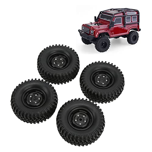 RC Rubber Tires Set, RC Tires and Wheel Rims Set 4pcs Durable Heavy Duty 100mm for 1/10 RC Crawler