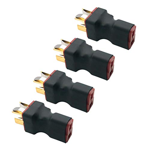 4Pcs No Wire RC T Series Connector 1 Female to 2 Male T Plug | In Series Power Connector Adapter, For RC Quadcopter Multirotor - style: T Series Connector