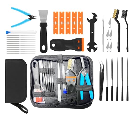 38Pcs 3D Printer Tools Kit with Storage Case, 3D Printer Accessories - Scrapers, Files, Brushes, Tweezers, Nozzle Cleaner, Wire Cutter, Craft Knife, Wrench, for 3D Printing Cleaning, Finishing - style: 3D Printing Kit