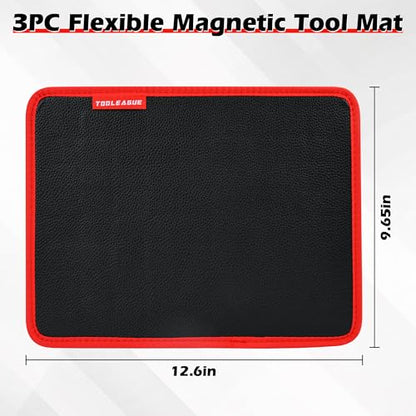 TOOLEAGUE 1Pc Magnetic Tool Mat with 25Lb Telescoping Magnetic Pickup Pen | Parts Tool Holder Pad for Organizing Mechanic Wrench Screw Bolts Nuts and Other Small Metal Parts - size: 1Pc Magnetic Mat with Pickup Tool