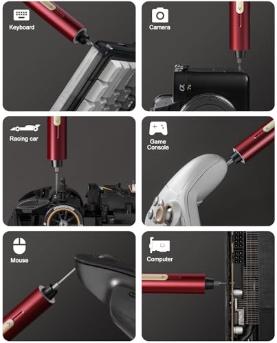Fanttik E2 Ultra Electric Screwdriver, Precision Screwdriver Set (Red) | 50 Magnetic Bits, 5/32''Hex Shank, 0.6N.m, RevoStor Magnetic Storage, Repair Kit for PC, Phone, 3D Printer, RC Cars, Drone - color: Burgundy Red