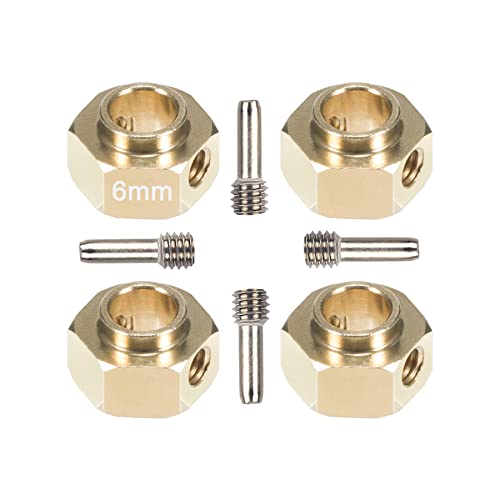 4pcs Brass Extended Wheel TRX4 Brass 6mm Wheel Hex Extended Adapter for RC Crawler TRX4 TRX-4 1/10 RC Hex Wheel Hubs Adapters (4pcs 6mm Wheel Hubs Adapters) - color: 4pcs 6mm Wheel Hubs Adapters