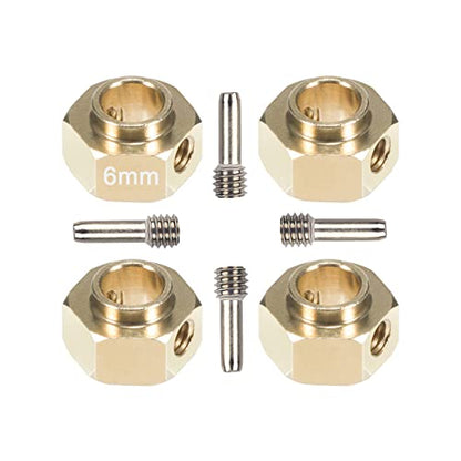 4pcs Brass Extended Wheel TRX4 Brass 6mm Wheel Hex Extended Adapter for RC Crawler TRX4 TRX-4 1/10 RC Hex Wheel Hubs Adapters (4pcs 6mm Wheel Hubs Adapters) - color: 4pcs 6mm Wheel Hubs Adapters