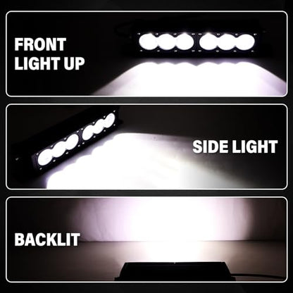 AUXTINGS 12 inch Single Row White LED Light Bar 60W Off Road Light Bar Spot Beam LED Work Light Truck UTV 4x4 Cars SUVs ATVs Boats Fog Driving Light with Wiring Harness kit - size: 12 inch white