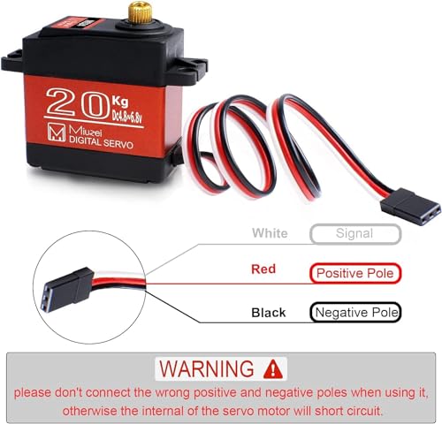 20KG Servo Motor High Torque Metal Gear Digital for 1/10 RC Car 4Pcs | 22.8 kg·cm Torque @6.8V, DS3218, 270 Degree Waterproof Standard Steering with 25T Horn for RC 1/8 Crawler Robot Truck Boat.