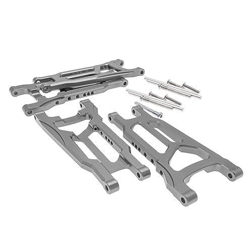 4-Pack Alloy Front&Rear Suspension Arms for Traxxas 1/10 4X4 Slash, Stampede, Rustler 4WD VXL-Replaces Part 3655 - color: Titanium