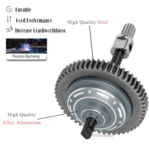 RC 54T Center Diff Gear Upgrades Part for 1/10 Slash 4x4,Slash 4x4 VXL,Rustler 4x4,Rustler 4x4 VXL,Stampede 4x4,Stampede 4x4 VXL,Hoss 4x4 VXL,Metal 54T Gear Slipper Clutch,Titanium - color: Titanium(1pcs)