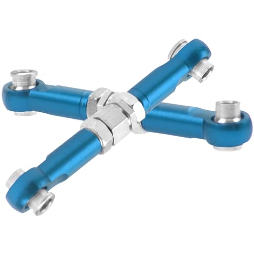 4Pcs ShareGoo Metal Steering Rod Servo Linkages Turnbuckle Compatible with Hyper Go MJX 16207 16208 16209 16210 H16BM H16GT H16DR 1/16 RC Car (Blue) - color: Blue