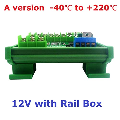 4ch DC 12V 24V -40~500 Celsius PT100 RTD RS485 Temperature Sensor Module Modbus RTU Platinum Thermal Resistance Collector (1PCS A 12V with Rail Box) - color: 1PCS A 12V with Rail Box