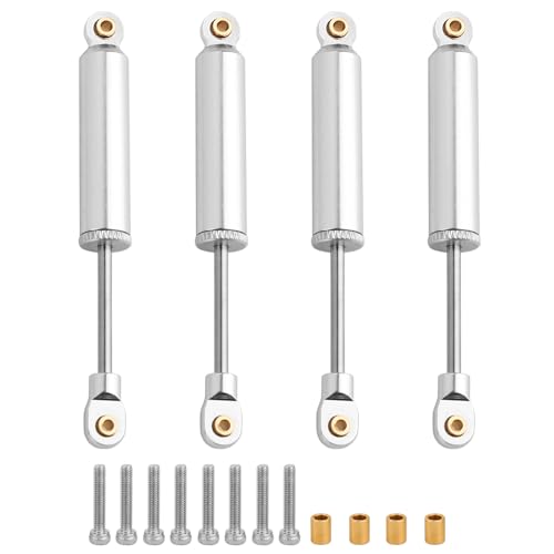 4PCS Built-in Spring Shocks Absorbers Damper for 1/18 RC Crawler Redcat Ascent-18 Metal Upgrade Part (silver, 71mm) - color: silver, size: 71mm
