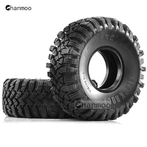 1.9 RC Rock Crawler Tires OD 115mm 1/10 Soft Rubber Mud Slingers Tyres With Foam Insert For 1:10 Crawler Car Traxxas TRX4 Axial SCX10 II RC4WD D90 TF2 Tamiya CC01 Gen8 Beadlock Wheels 4PCS