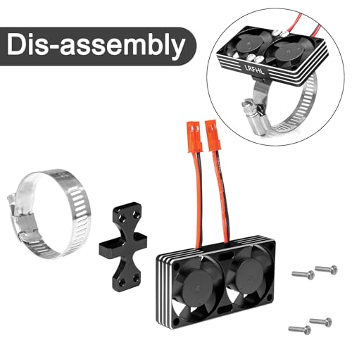 1/7 1/8 1/10 RC Cooling Fan Heat Sink with Adjustable Mount 35-43mm | for 1/7 1/8 1/10 RC Crawler Car 3660 3670 4074 4068 4274, 22000 RPM - style: Black A 30*30mm