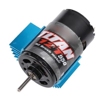 Alomejor 550 RC Car Motor, Brushed Motor with Cooling Fan and Heat Sink for Axial SCX10 HPI JL 90046 Slash 1:10 RC Crawler (12T) - size: 12T
