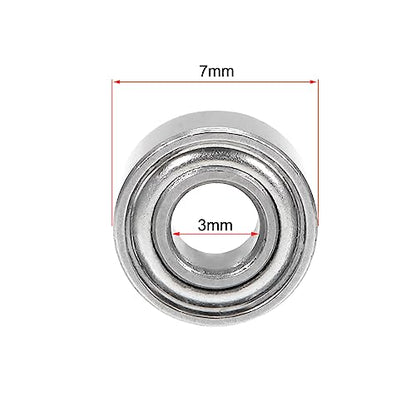 uxcell 683ZZ Deep Groove Ball Bearing 3x7x3mm Double Shielded Chrome Steel Bearings 5-Pack - size: 3mmx7mmx3mm