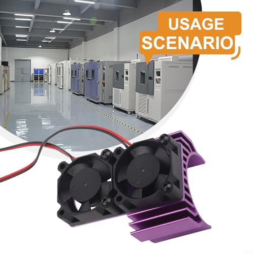 Aluminum RC Motor Heat Sink with Dual 30mm Cooling Fans 1: 10 Cars Compatible Having 540 550 Brushed 3650 3660 Brushless Motors Red(Purple) - color: Purple