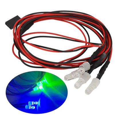 RC Car Lights Kit Premium Silicone Wire LED Lights for Traxxas Hsp Redcat Tamiya Axial 7.4V 5mm 2 Blue 2 Green 5PCS