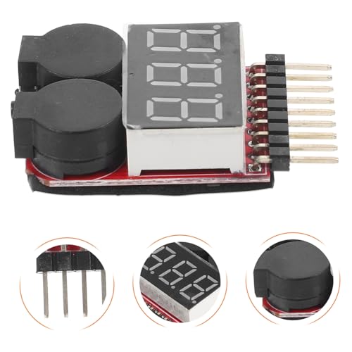 HOMSFOU 2pcs Lipo Battery Voltage Tester Low Voltage Alarm and Compact Design for Rc Hobbyist Monitoring and Safety